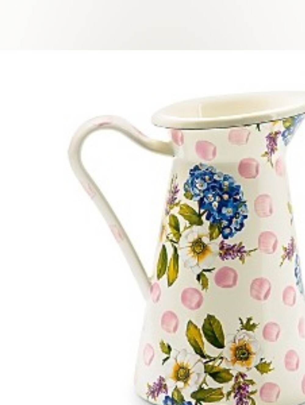 Mackenzie-Childs Wildflowers Enameled Medium Pitcher - Picture 2 of 5